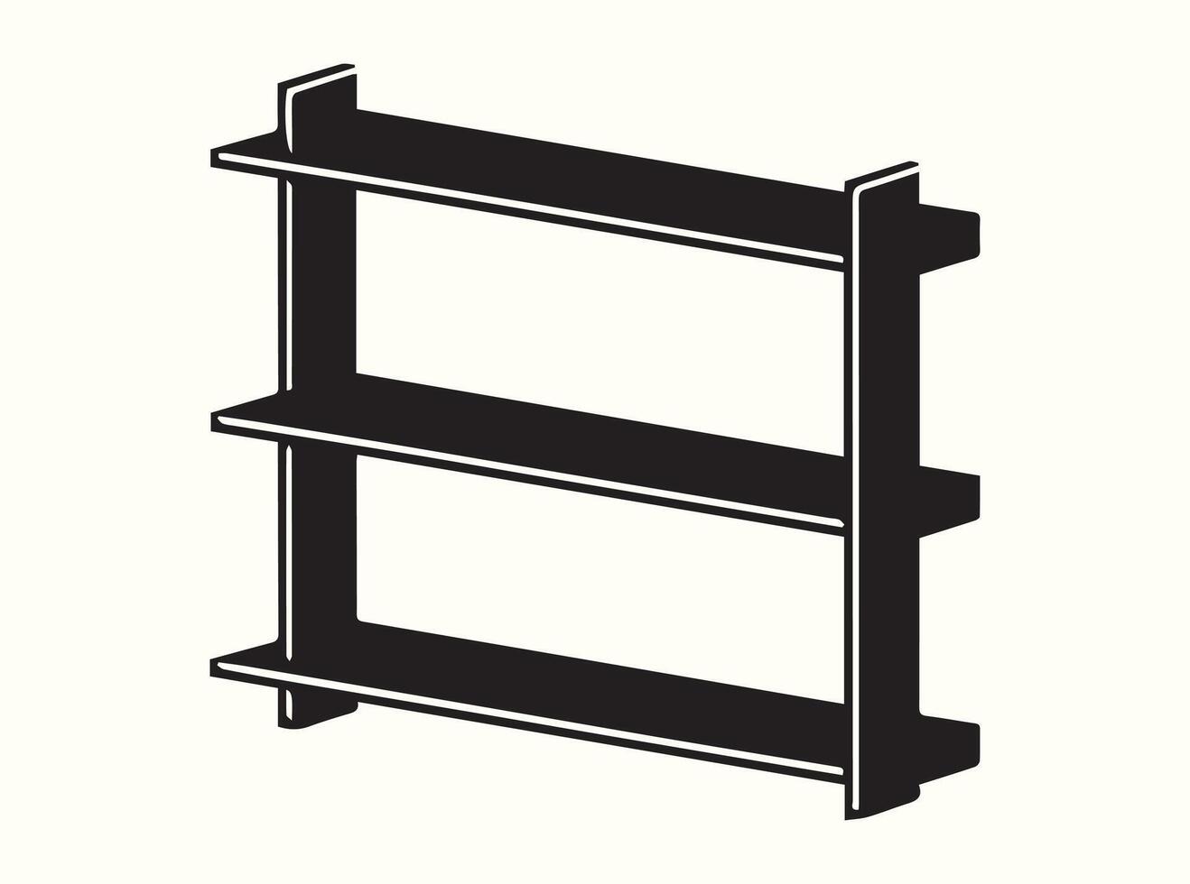 Simple Black Shelf Silhouette Art vector