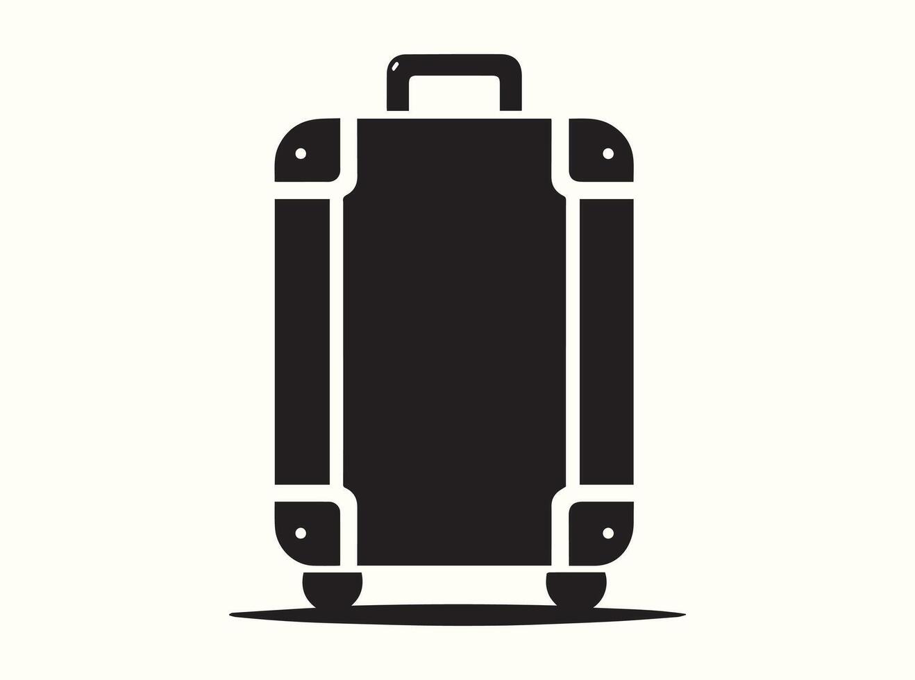 Minimal Luggage Icon in Black Silhouette vector