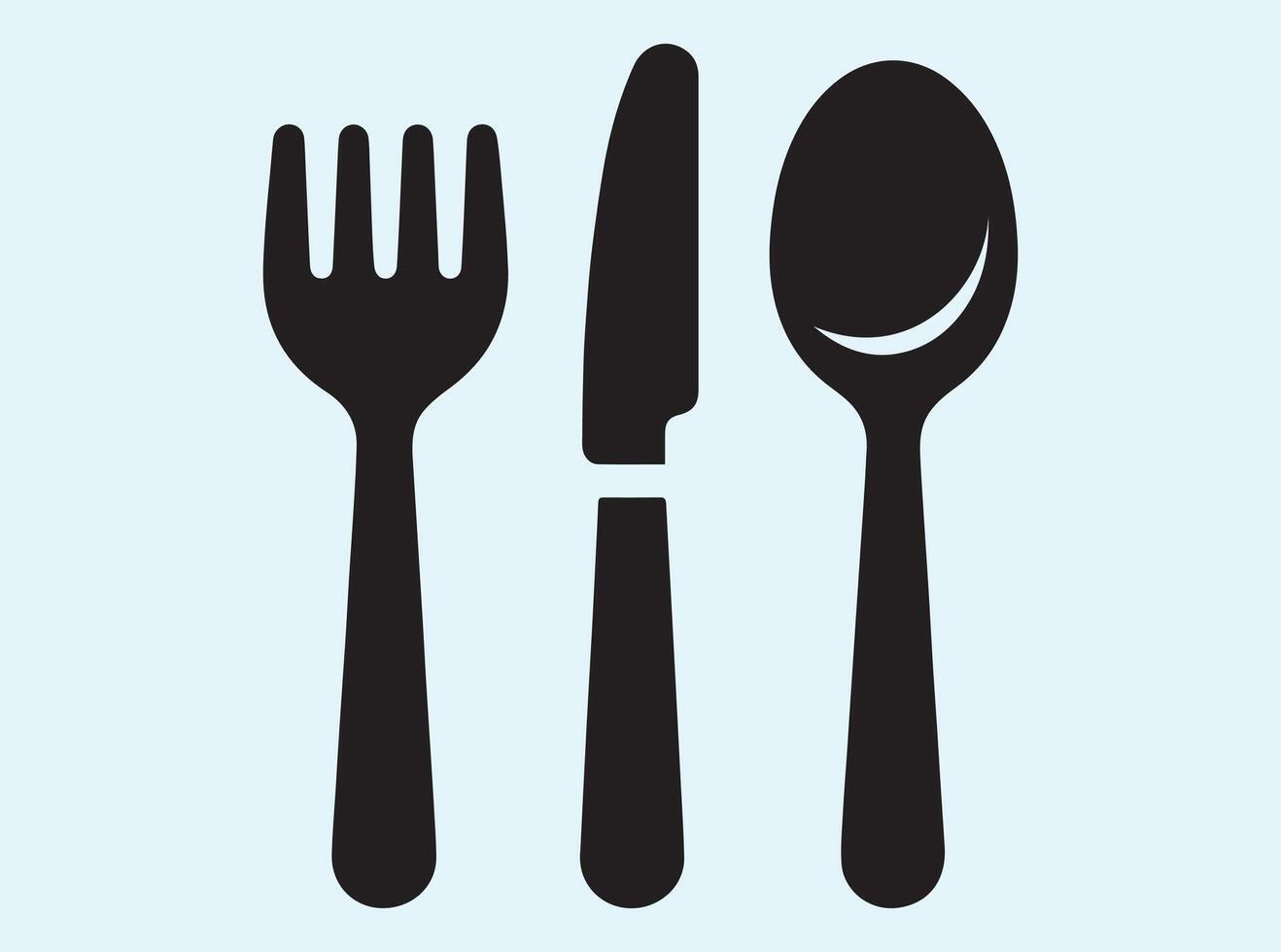 Dining Utensils Silhouette Isolated on White vector