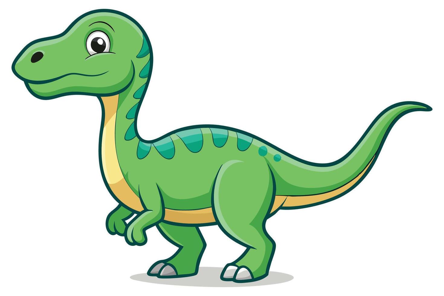 Cute Cartoon Dinosaur in flat design isolated on white background vector