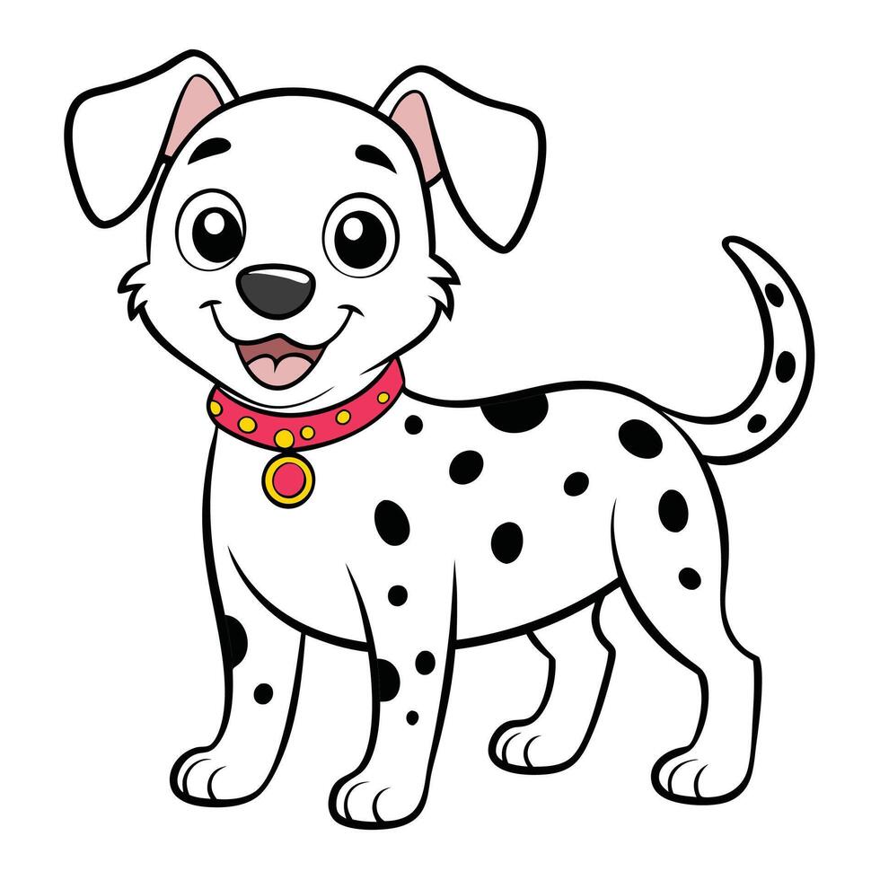 Cute cartoon Dalmatian dog isolated on white background vector