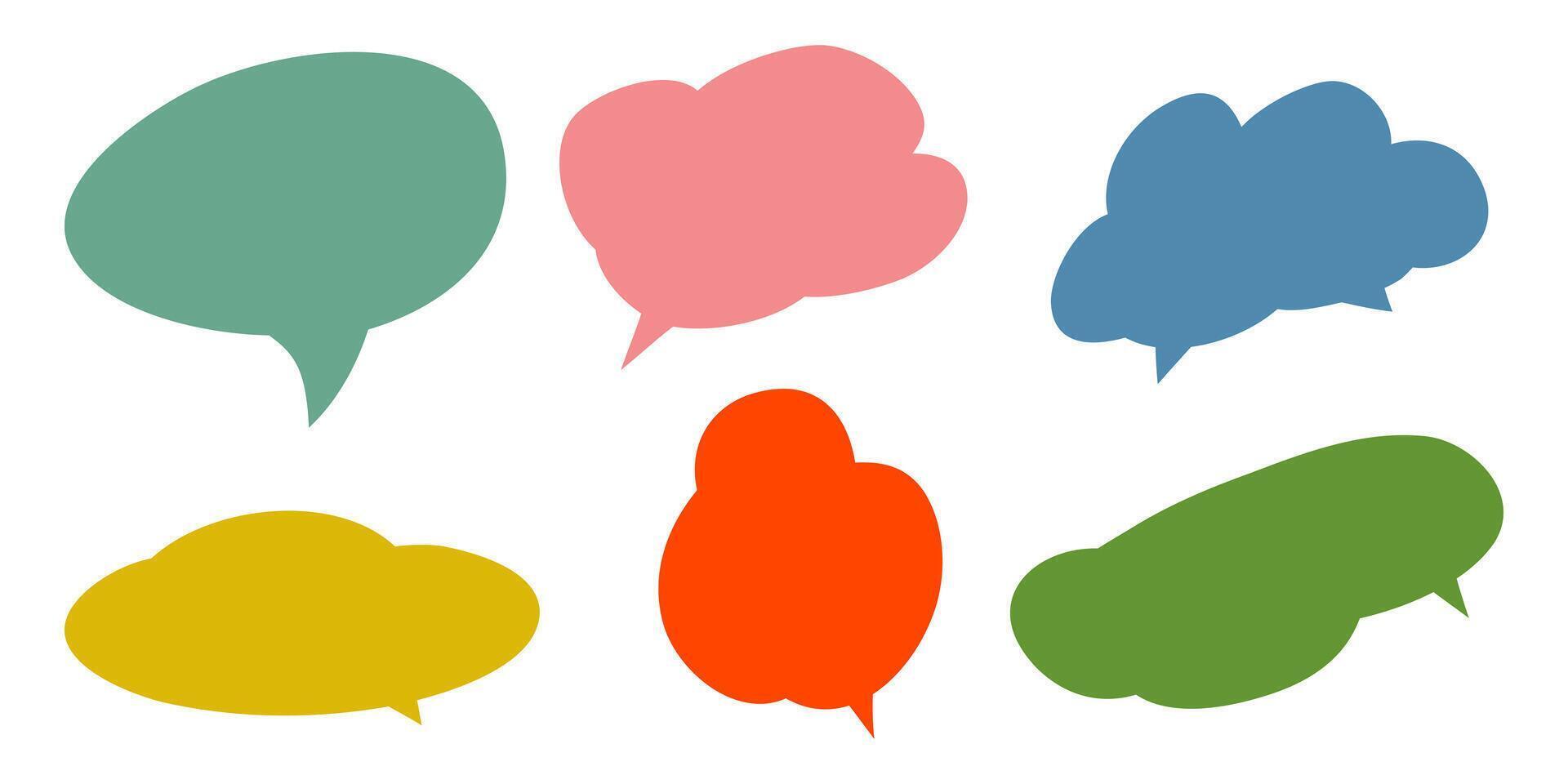 Doodle set of comic speech bubbles. Colorful bubble background Clip Art. isolated on white background vector