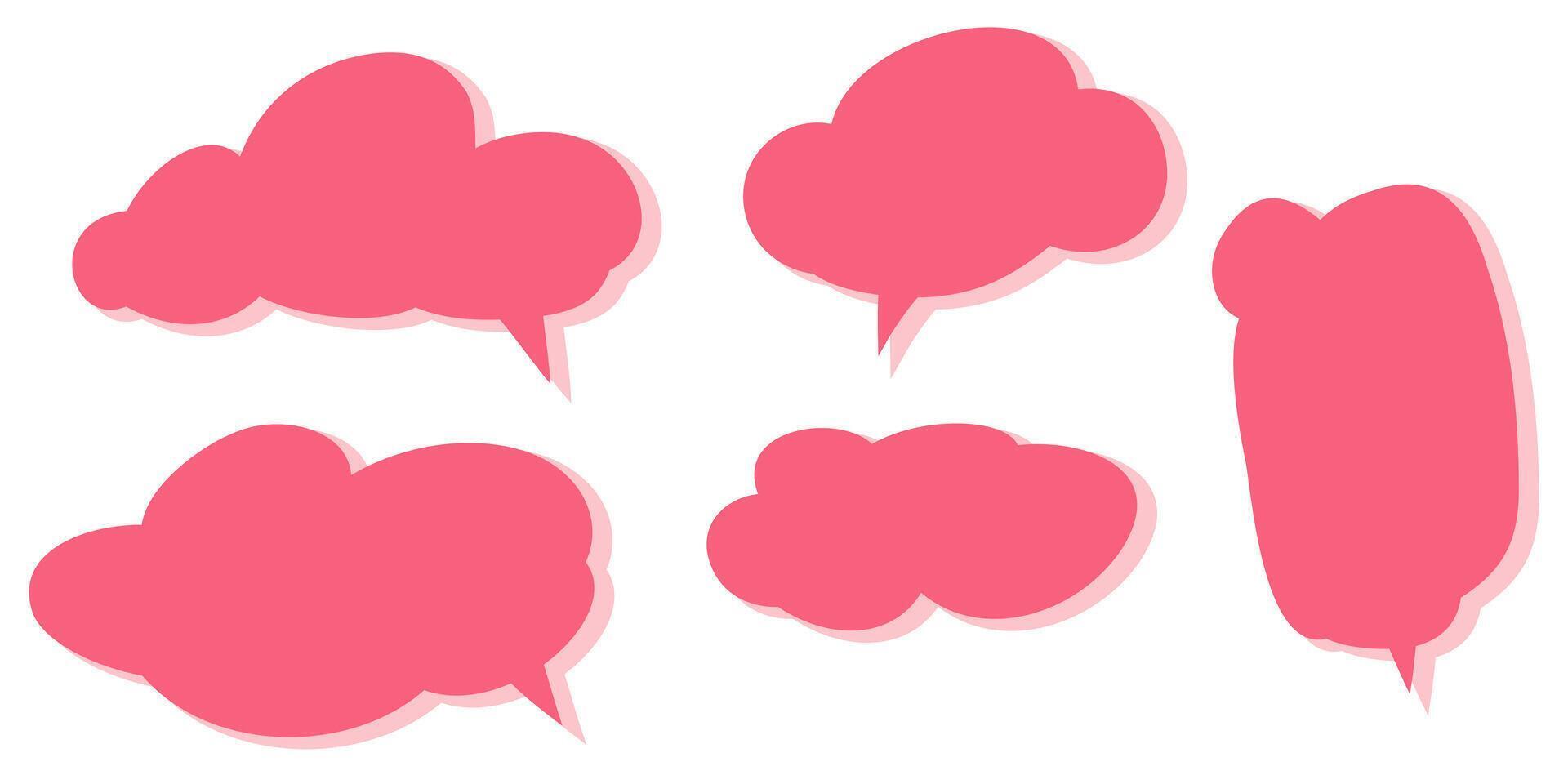 Doodle set of comic speech bubbles. Colorful bubble background Clip Art, isolated on white background vector