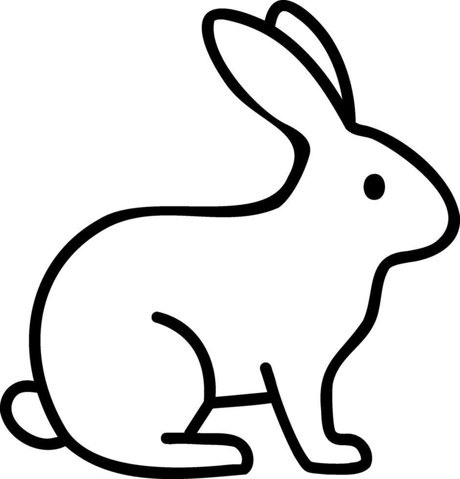 Minimal Cute Bunny Outline Drawing vector