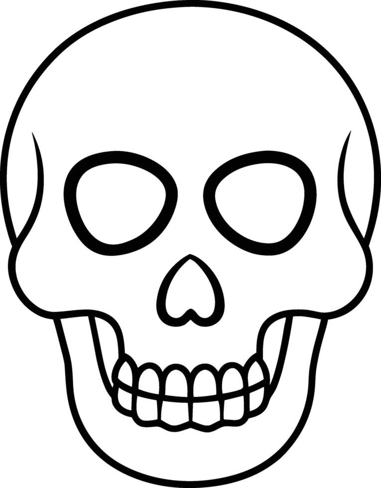 Minimal Skull Line Art Illustration for Halloween Design vector