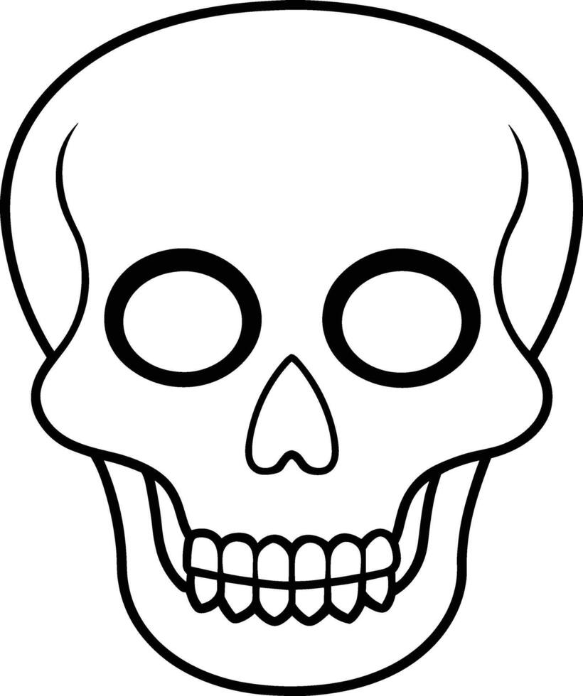 Cute Skull Line Art for Halloween Design Projects vector