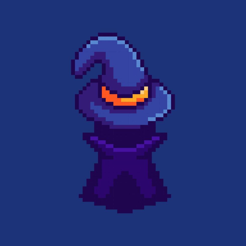 Pixel art Mysterious Mage game asset design vector