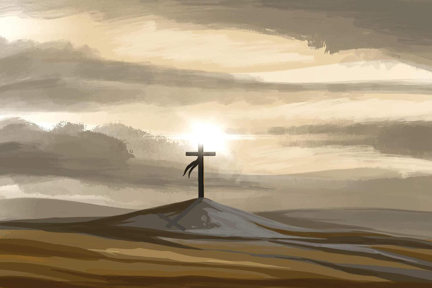 Good friday heavenly scene peace of holy week vector