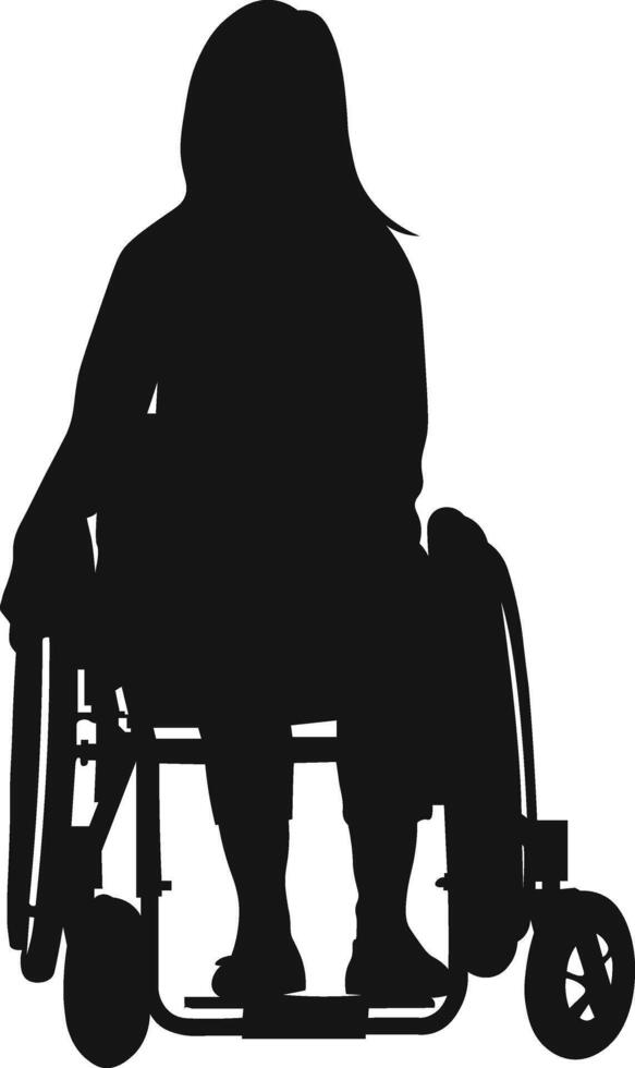 People Sick in Wheelchair Silhouette with Simple Design. vector
