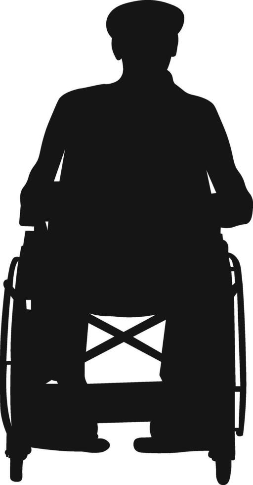 People Sick in Wheelchair Silhouette in Simple Design vector