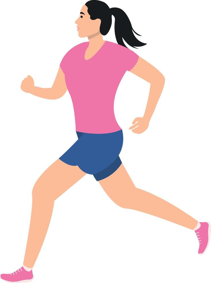 People Running Character in Flat Design vector