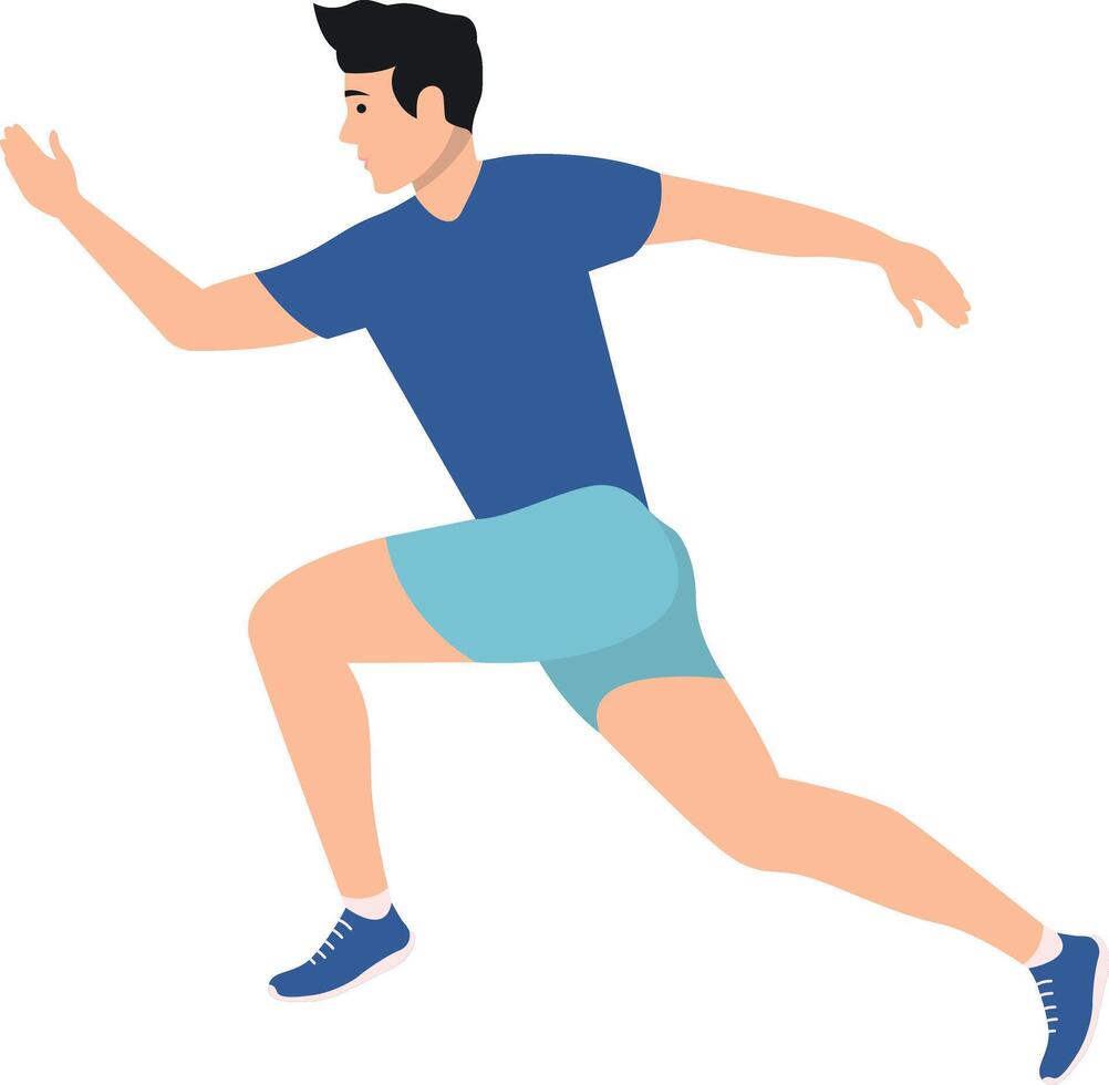 People Running Character on White Background vector