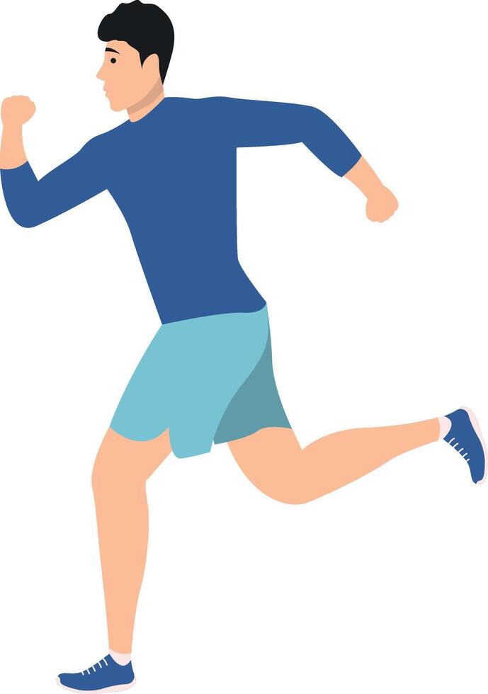 People Running Character on White Background. vector