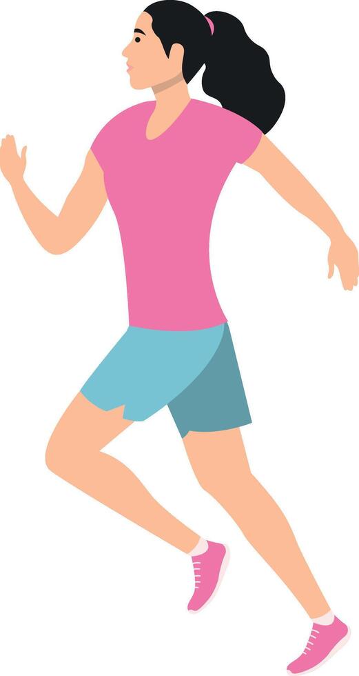 People Running Character with Cartoon Design vector