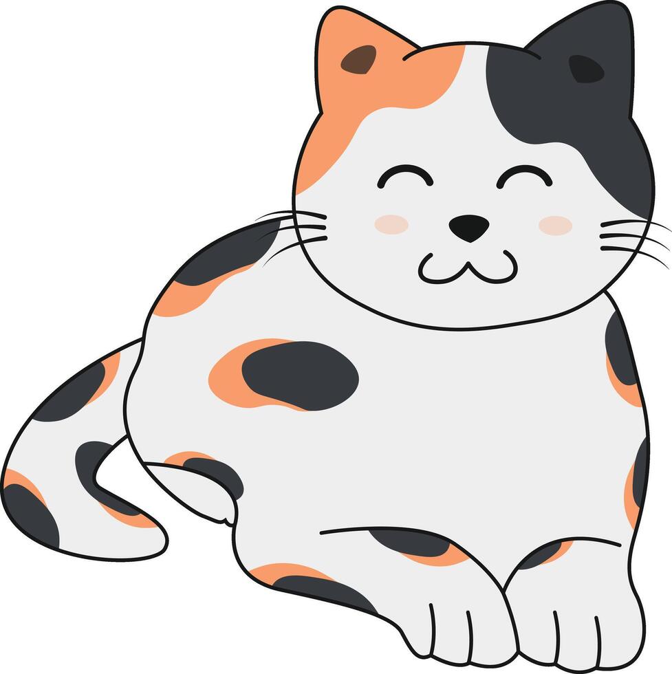 Funny Cat Illustration Isolated on White Background vector