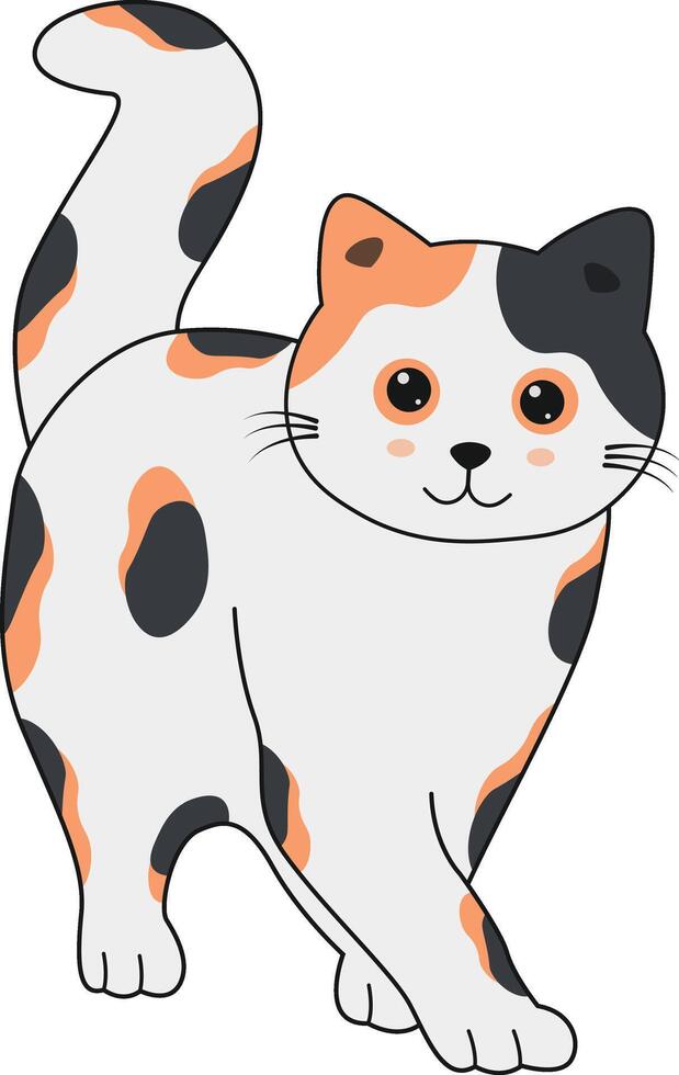 Funny Cat Illustration Isolated on White Background. vector