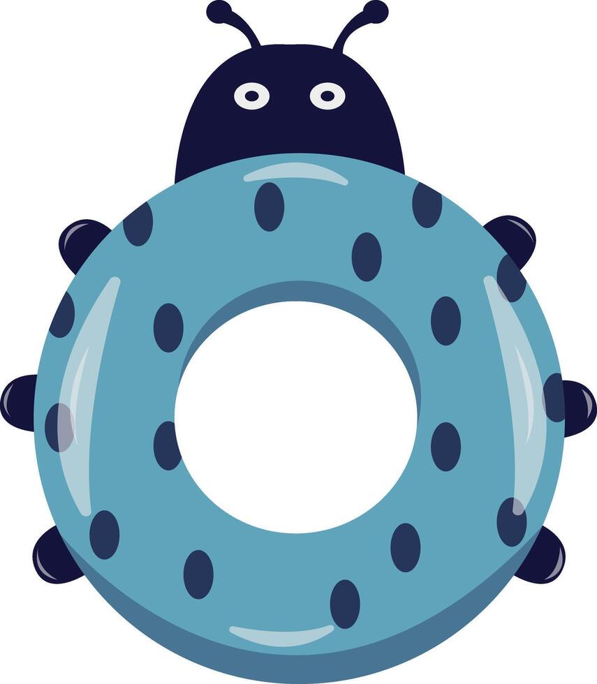 Illustration of inflatable Swimming Ring with Animal Cartoon Design. vector
