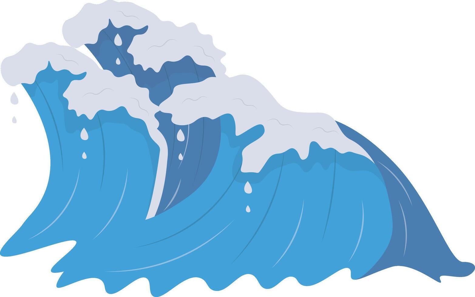 Summer Ocean Waves on White Background vector