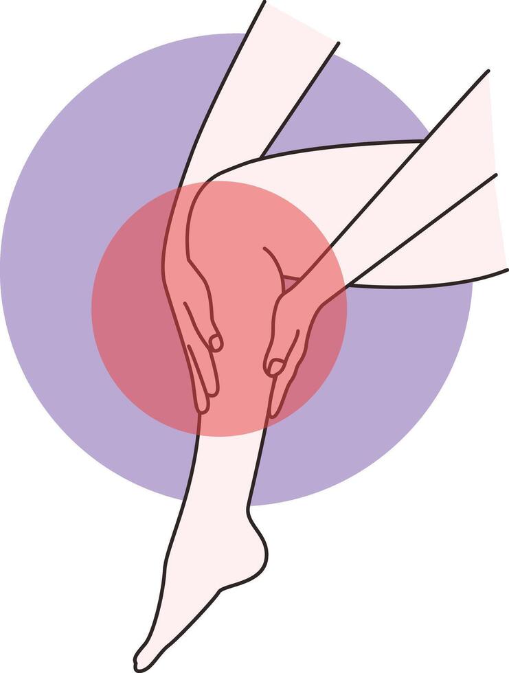 Hand and Leg Pain Sick Illustration in Flat Design vector