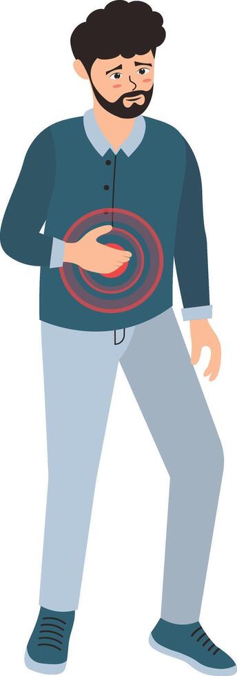 Male with Pain Illustration Isolated on White Background vector