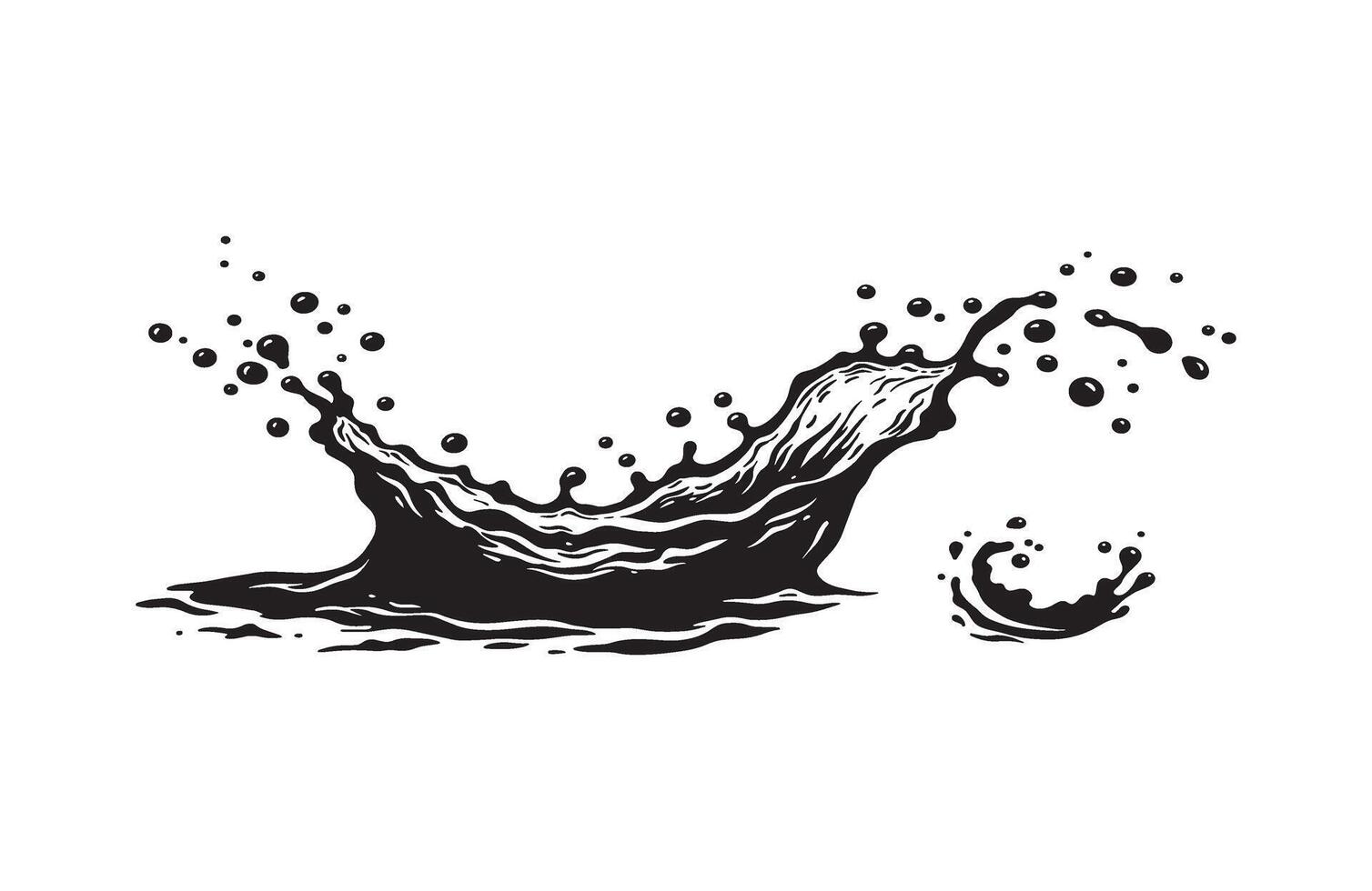 Black Wave Icons Designs Collection Smooth Flowing Water Forms vector