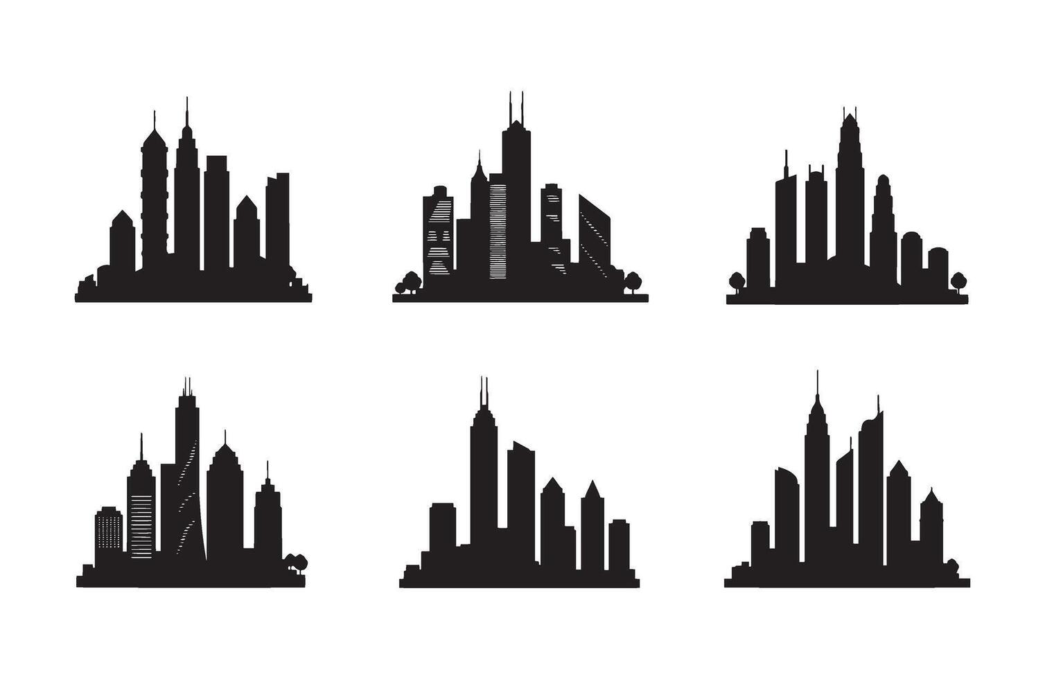 Urban Business Center Tall Towers vector