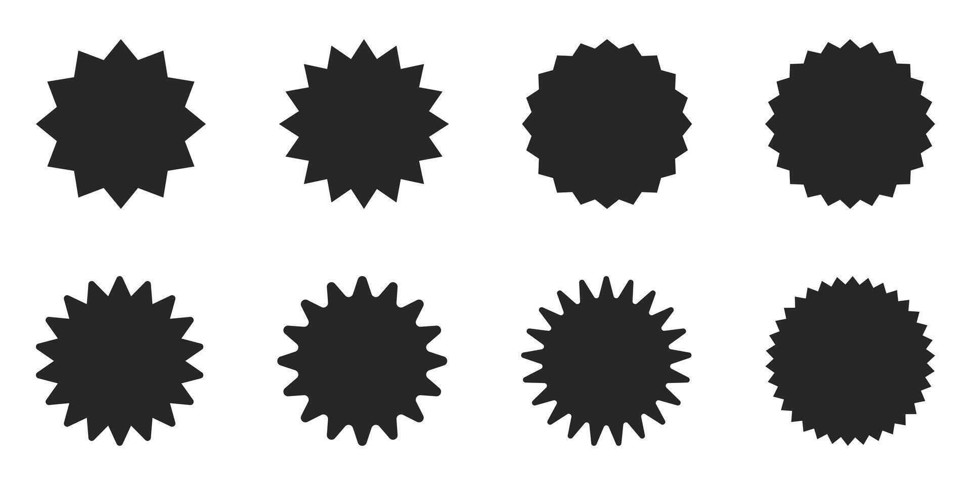 Set of starburst, sunburst badges. Design elements - best for sale sticker, price tag, quality mark. Flat illustration. vector
