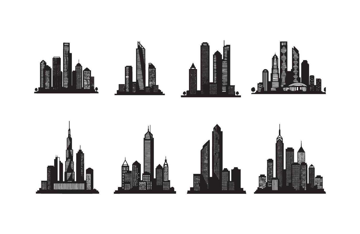 Abstract City Night Skyline Design vector
