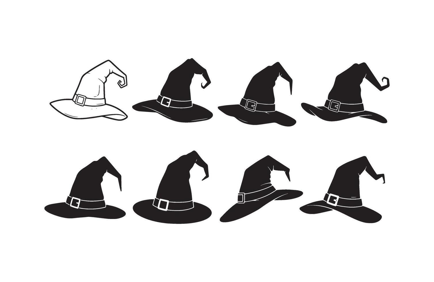 Witch Hat Halloween Aesthetic Set vector