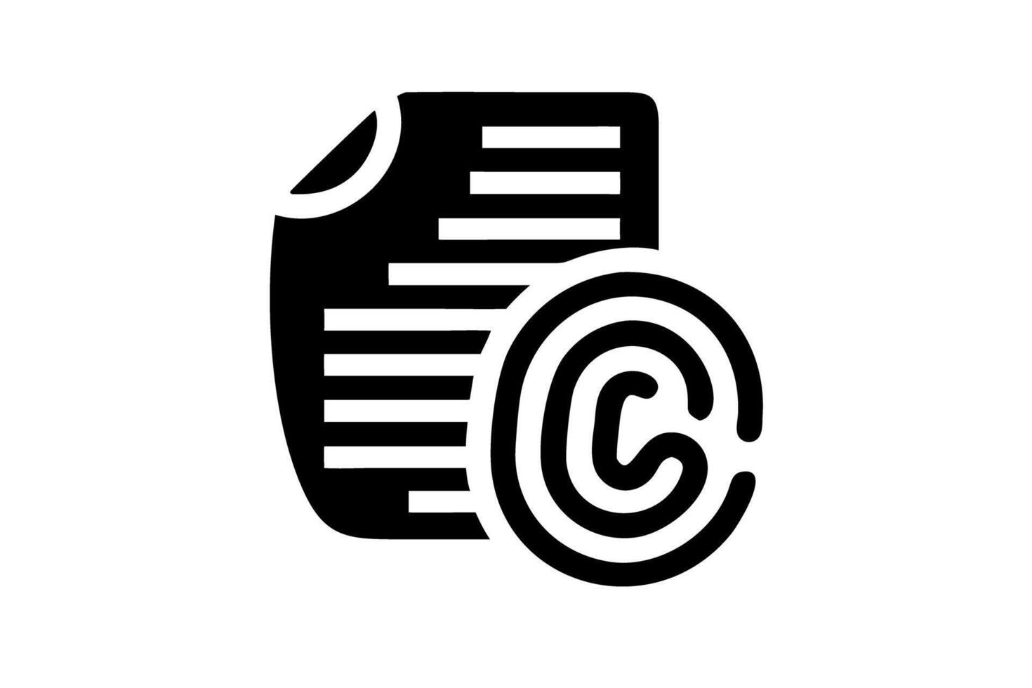 copyright symbol intertwined with a fingerprint, reflecting the concept of personal creativity and intellectual property on World Book and Copyright Day vector