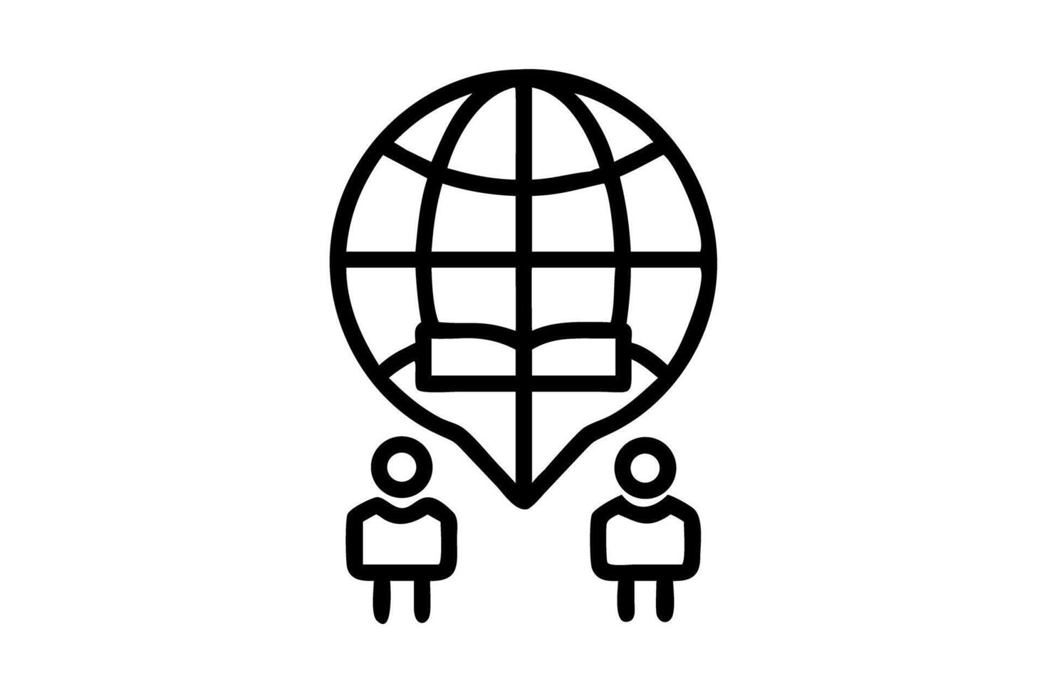 World Book and Copyright Day in a unique library shaped like the globe, filled with readers engaging in books and global knowledge vector
