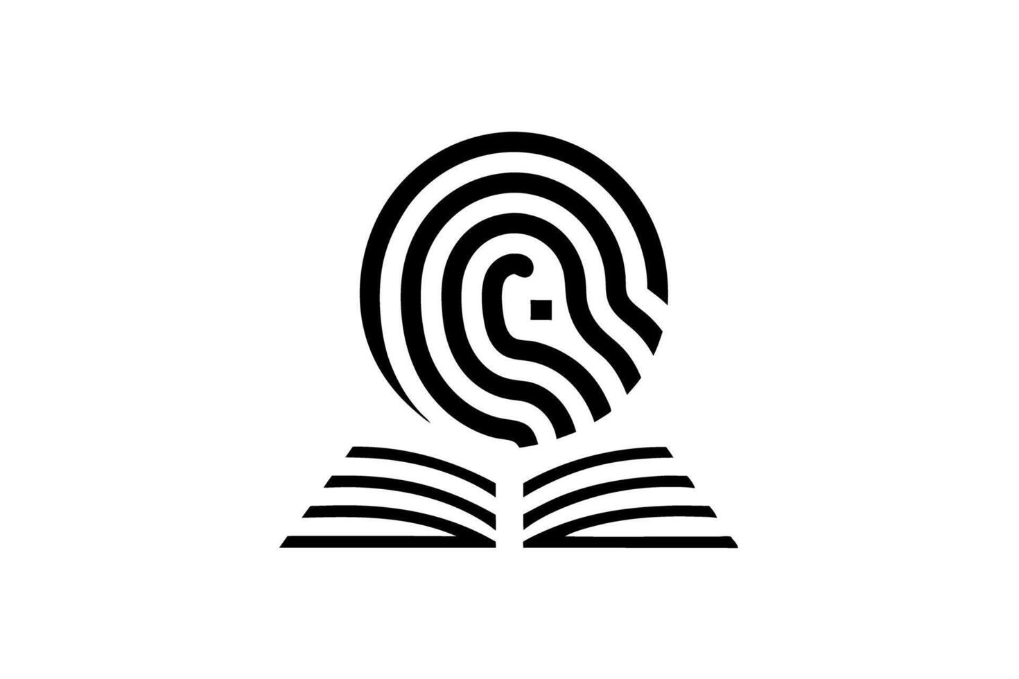 a copyright symbol intertwined with a fingerprint, illustrating the connection between identity and creative works on World Book and Copyright Day vector