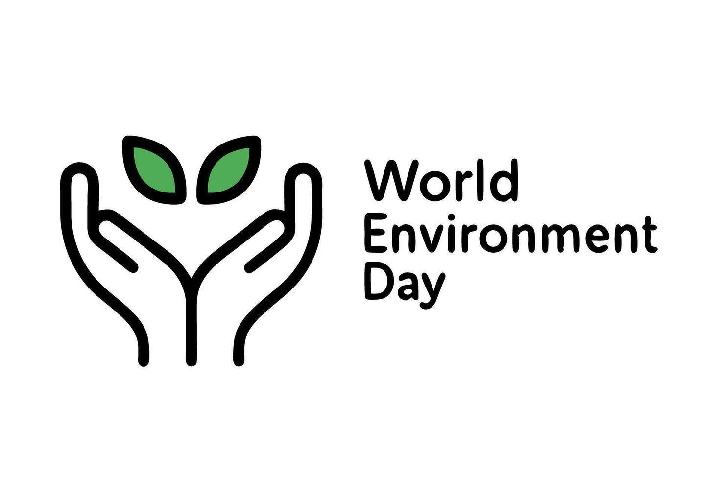 Celebrating World Environment Day Protecting Green energy Earth Day Our Planet Hands Holding Green Leaves vector