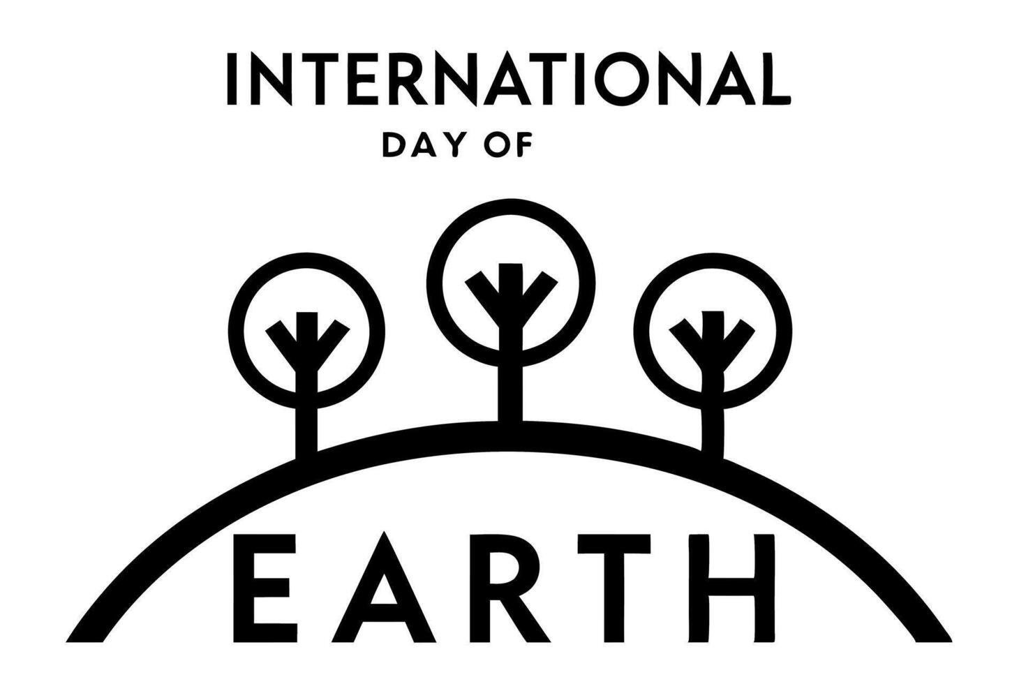 Earth Day visual with stylized planet and trees, representing global environmental awareness for Earth Day vector
