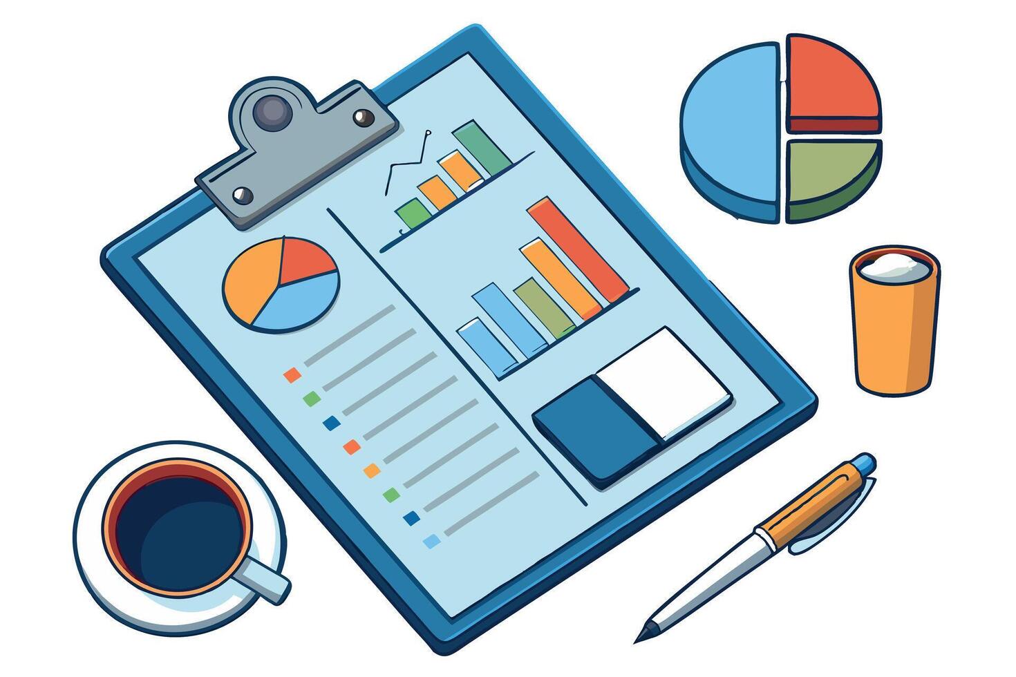 Cash Flow Overview Detailed financial report showing graphs and metrics for tracking revenue, profit, and business performance vector