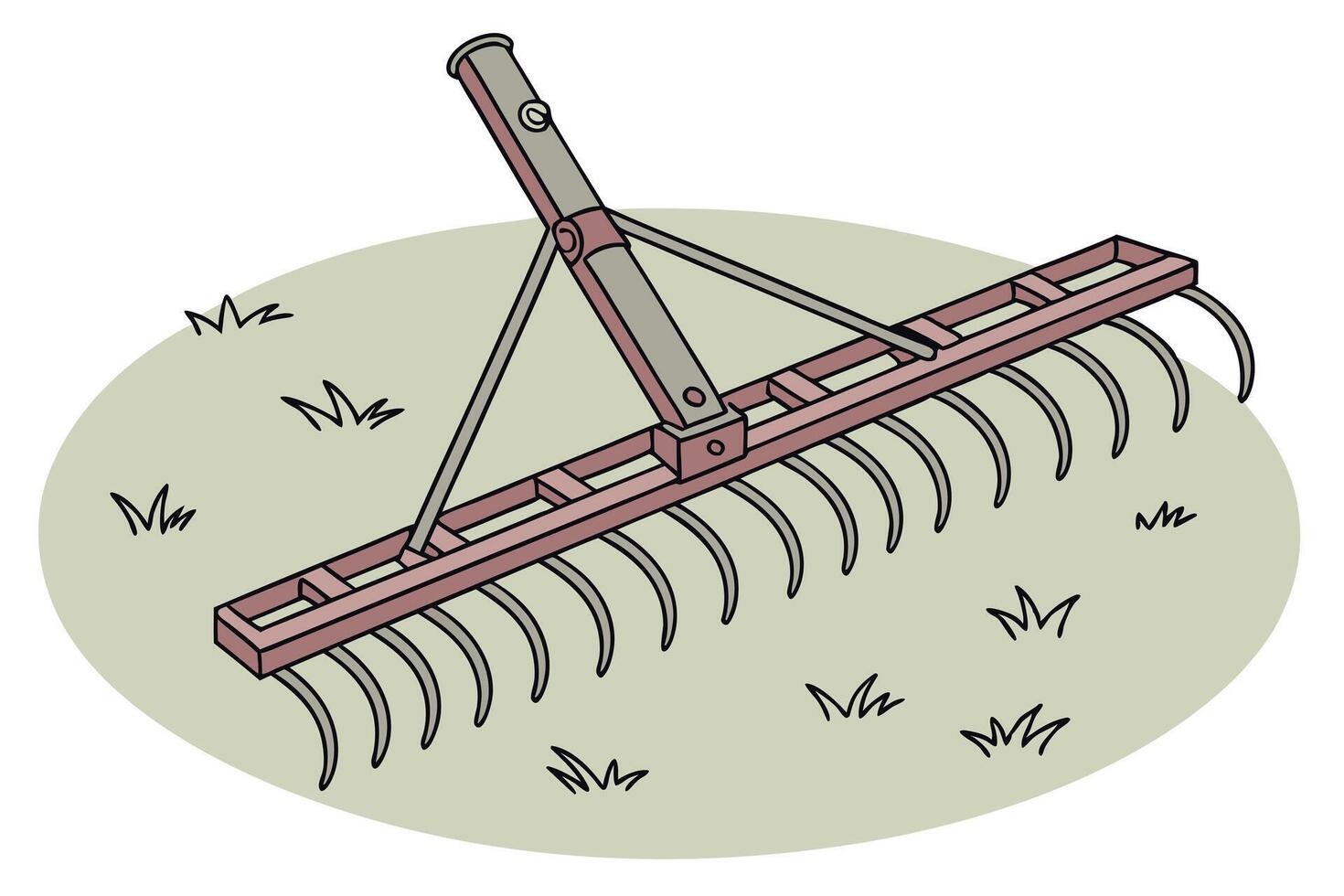 chain harrow used in farming prepare soil for planting, showcasing agricultural equipment designed for soil leveling and cultivation vector
