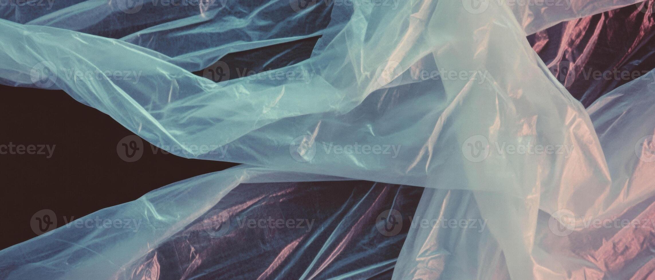 Visual texture of crinkled plastic bag overlay with subtle transparency details photo