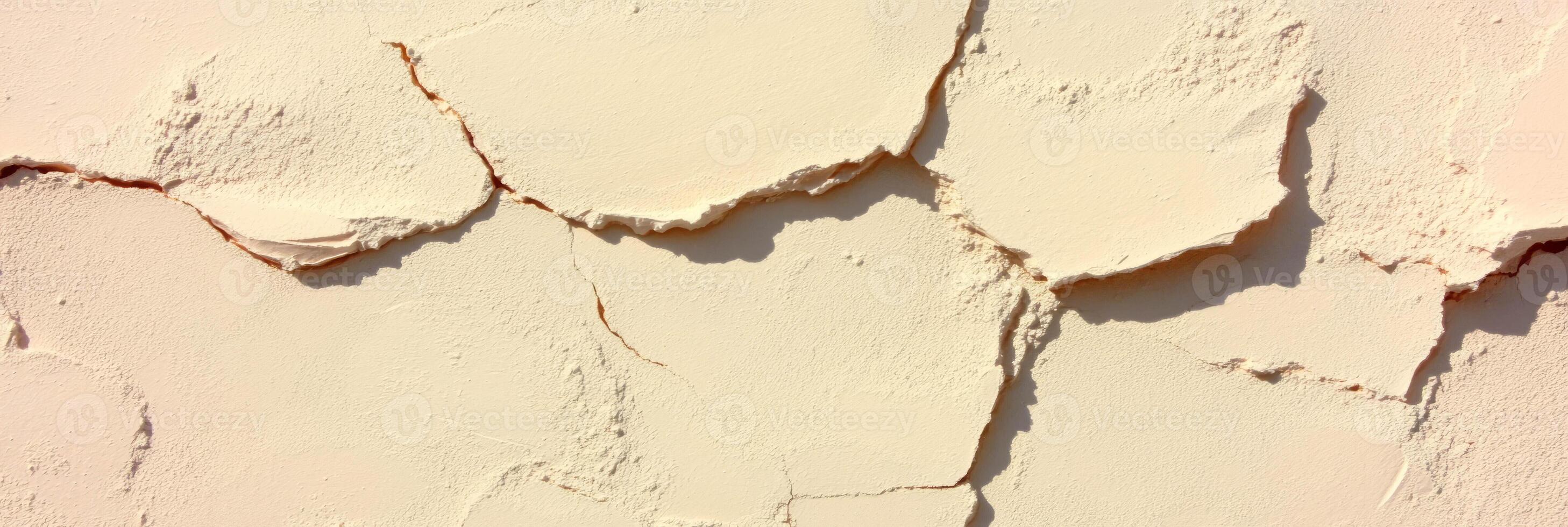 Rustic beige plaster texture with deep grooves for interior design and architectural projects photo