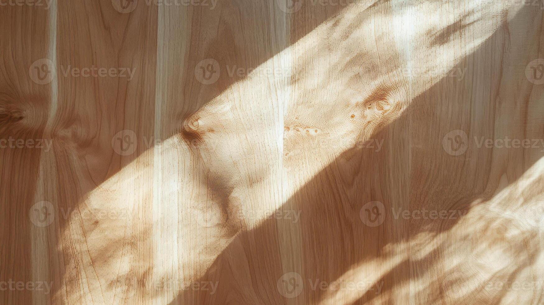 Natural smooth maple hardwood texture with sunlit patterns for interior design photo