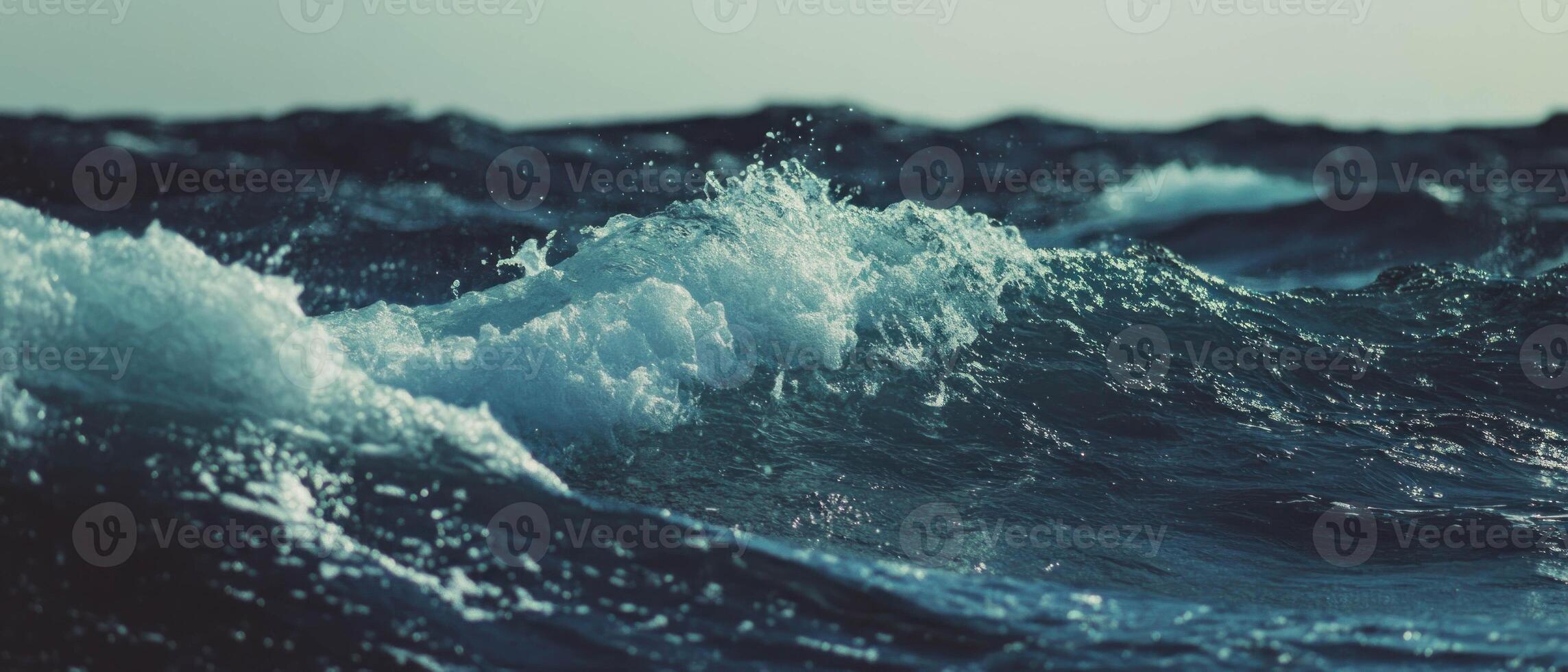 Abstract waves in shades of blue creating a serene and calming background design photo