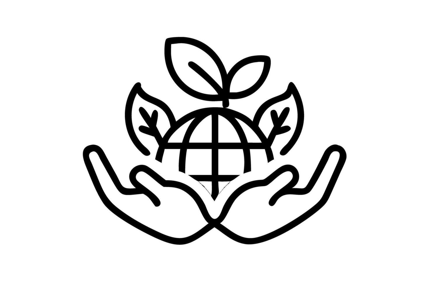 Protecting Our Planet Earth Sustainable Growth Environmental Conservation Green energy Earth Day Hands Holding Globe with Sprout Leaves Eco Friendly vector