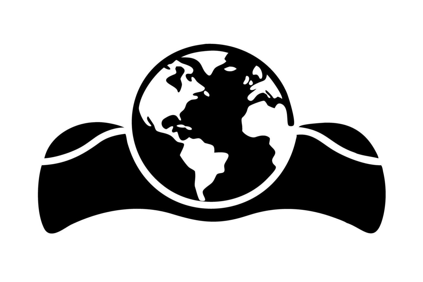 Minimalist Earth Day greeting with the globe and banner, perfect for promoting environmental responsibility vector