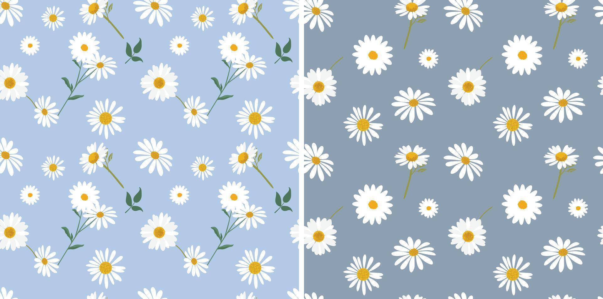Daisy flowers seamless patternt. drawing graphic fashion design print for t shirt, poster, sticker and others etc. vector