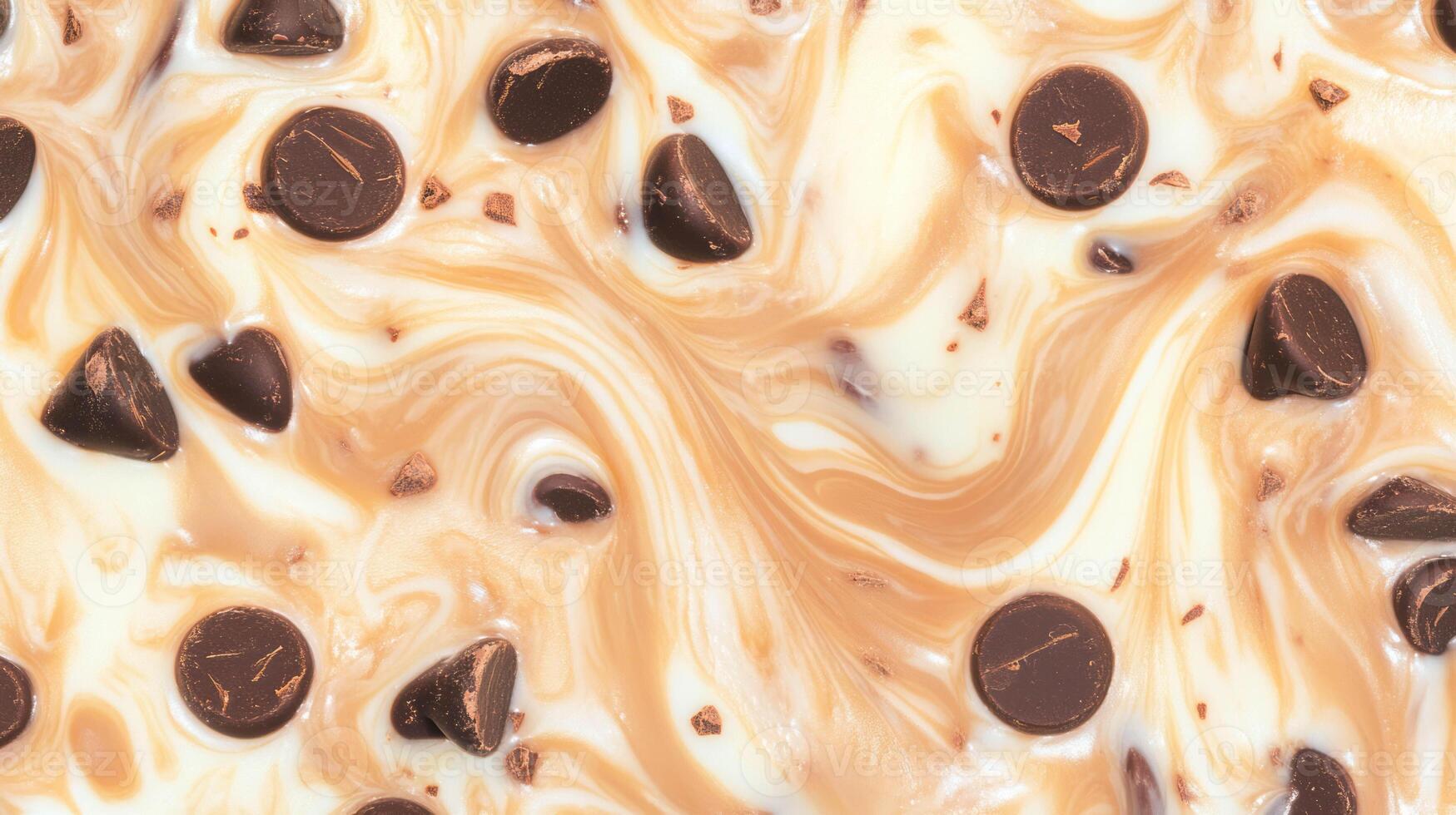 Delicious swirl of milk chocolate chips and creamy texture for dessert inspiration photo