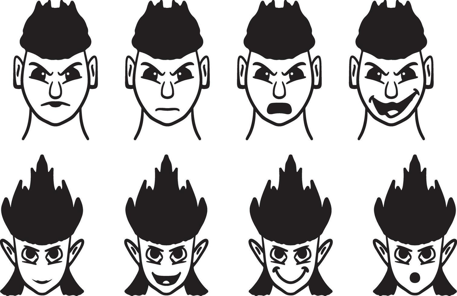 Cartoon face expressions vector
