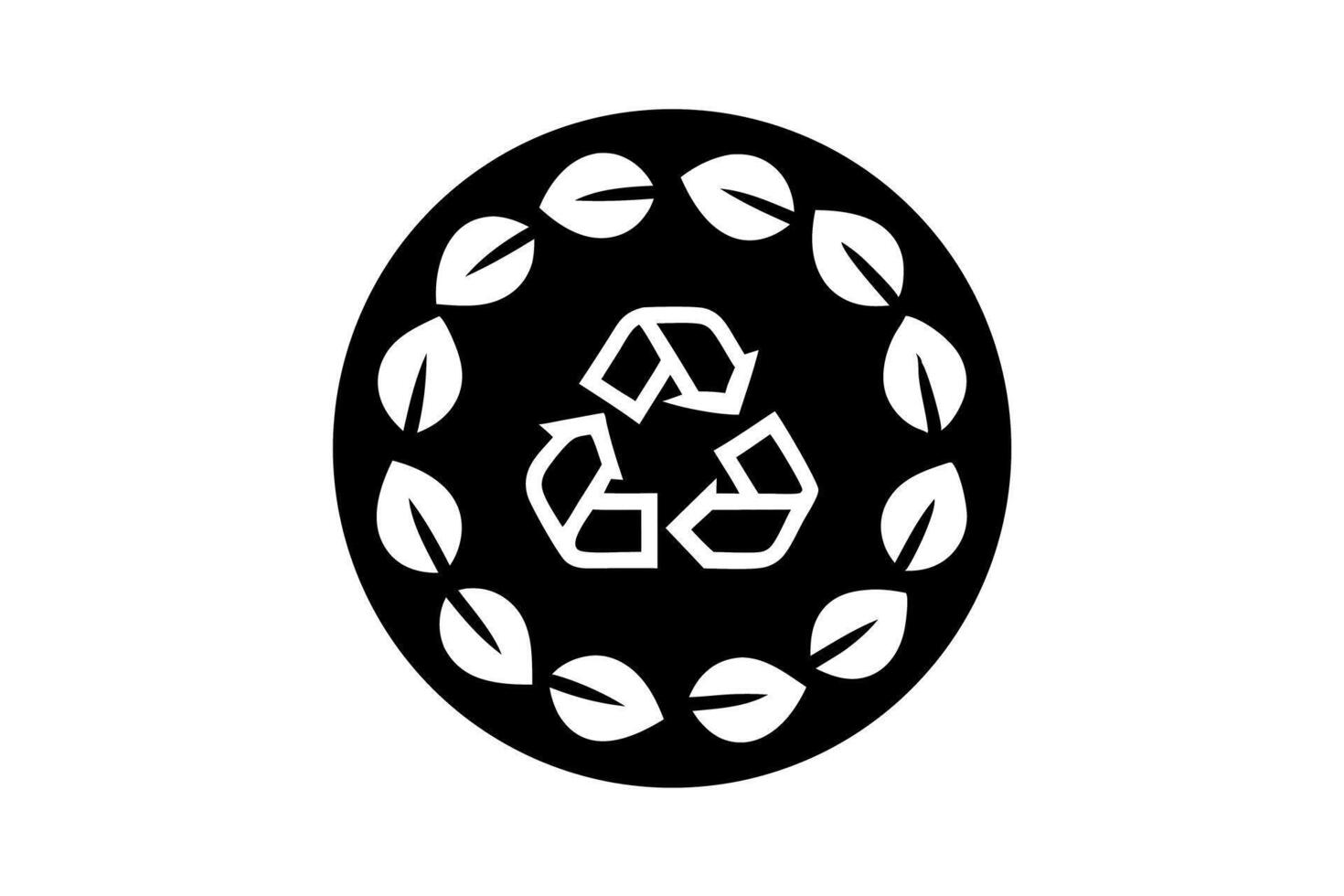 EcoFriendly Recycling Symbol with Leaves Circular Earth Day Design Promoting Sustainability and Environmental Conservation vector