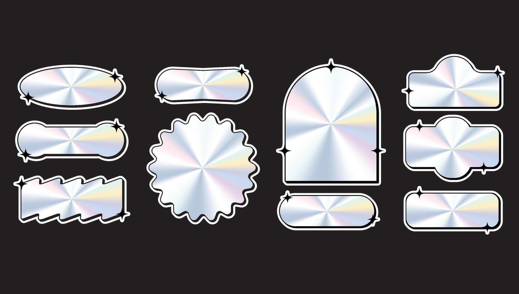 Holographic stickers hologram labels or emblems vector