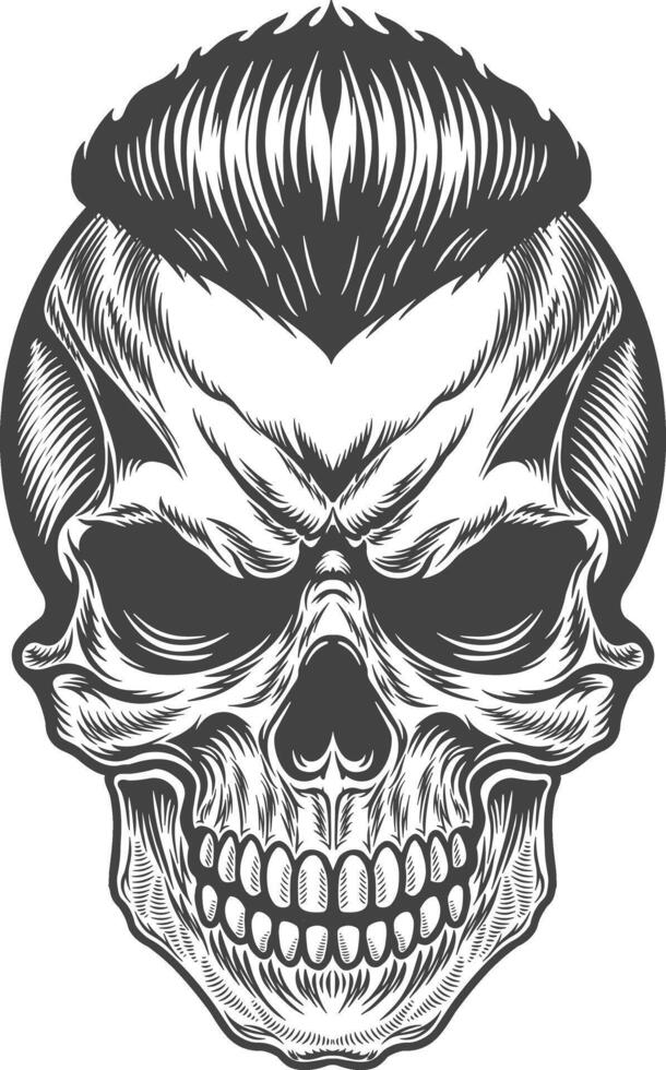 Skull with mohawk vector