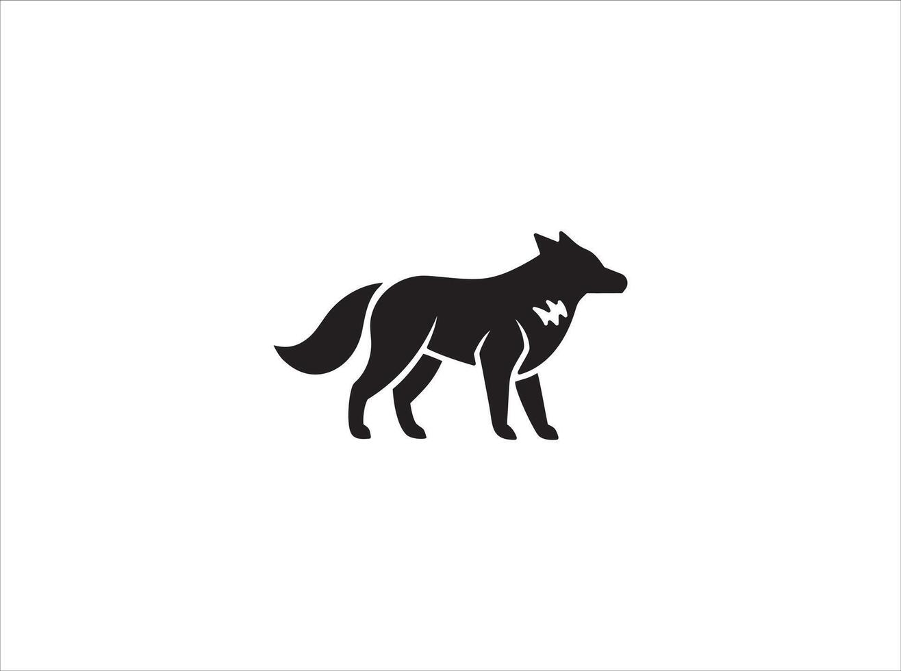 unique wolf logo vector