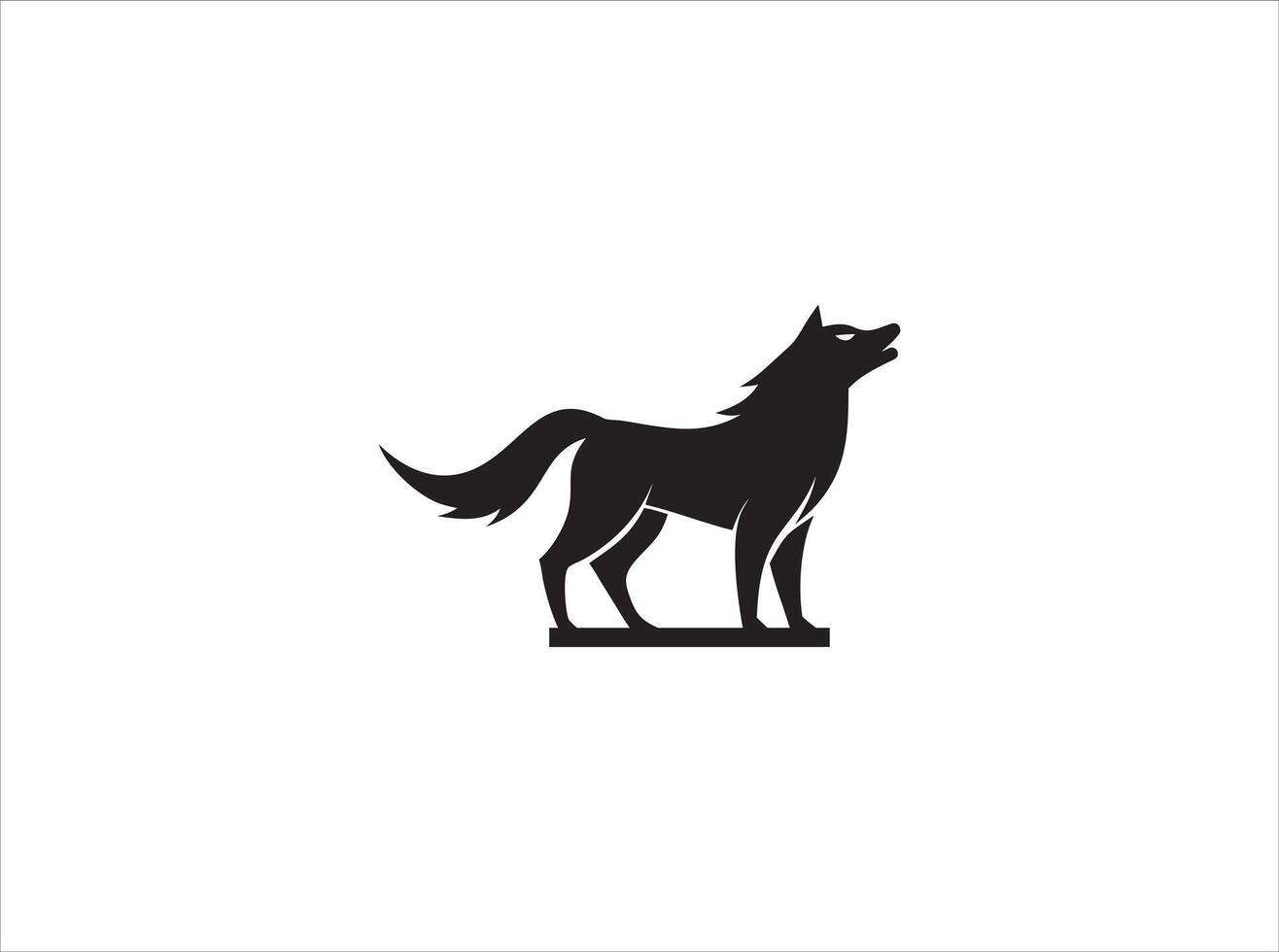 black wolf design vector